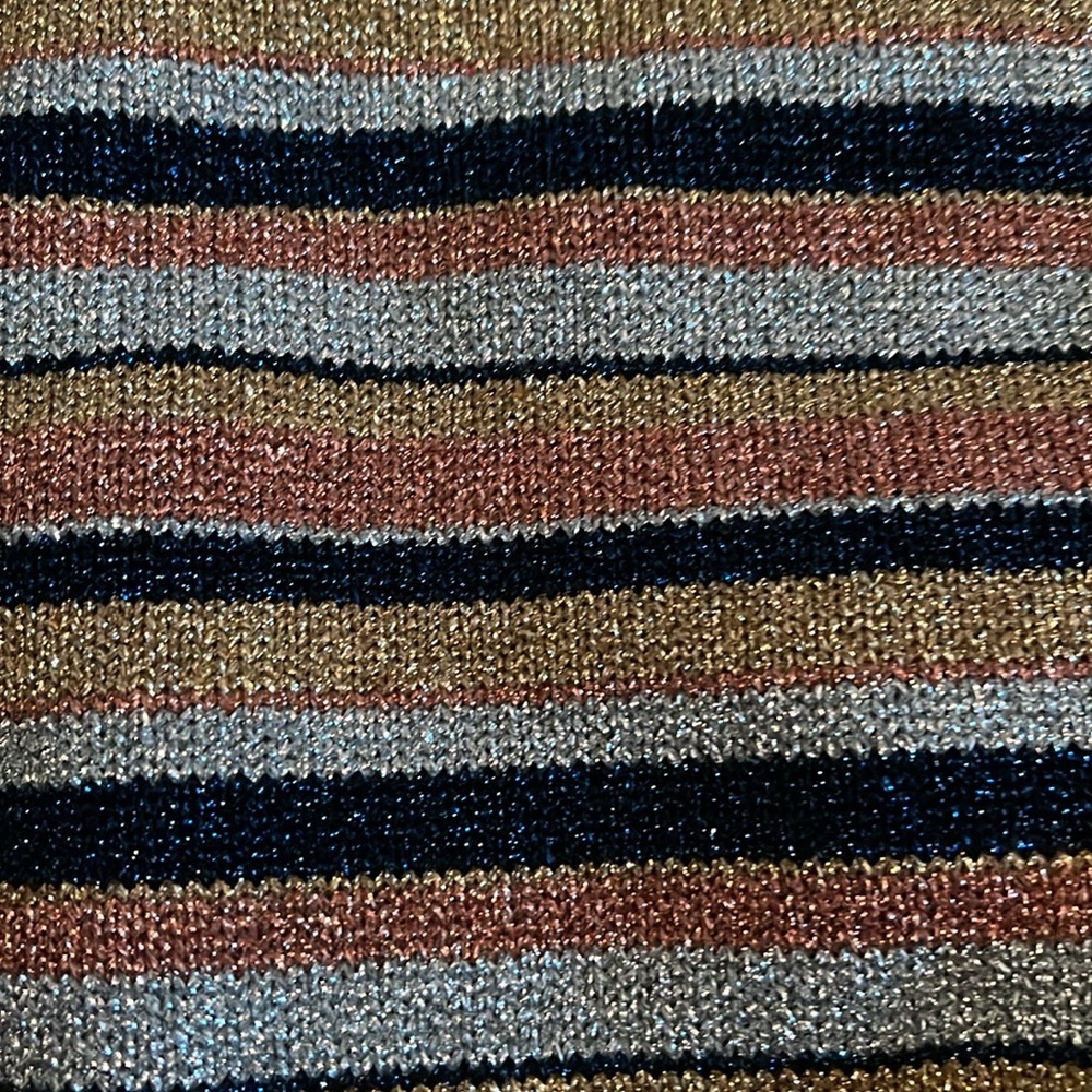 Tory Burch Metallic Lurex Stripe Women’s‎ Sweater Small •P - Picture 3 of 7